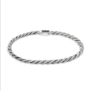 Black Sapphire Sterling Silver Twisted Chain